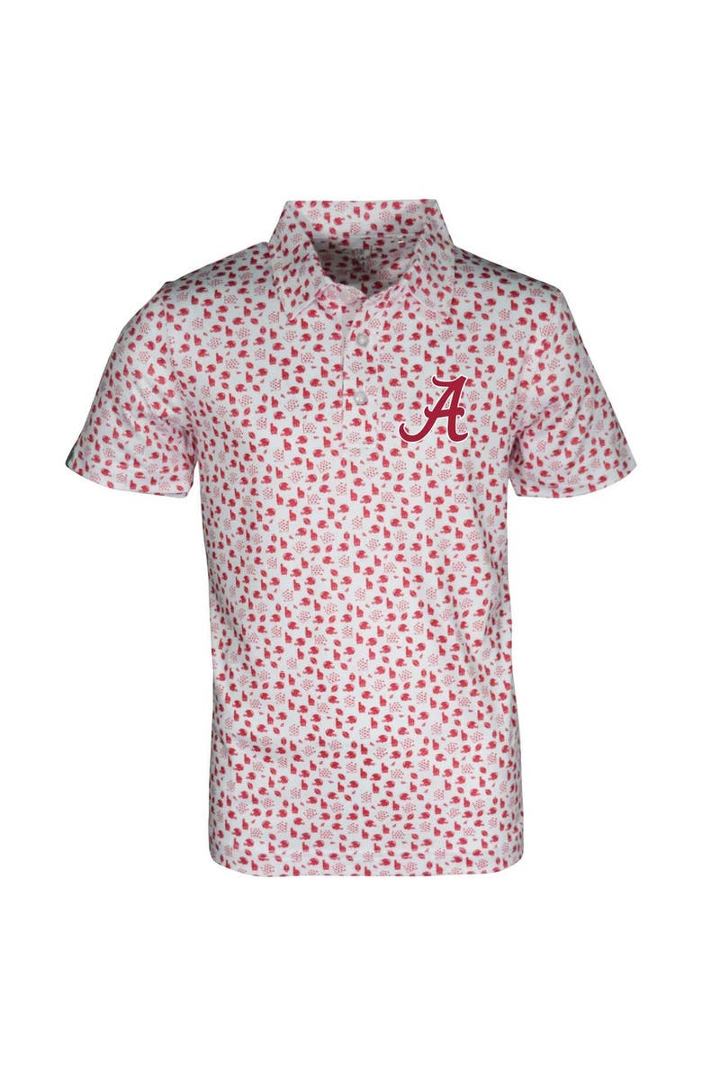 GARB Youth Garb White Alabama Crimson Tide Earnest Allover Print Polo, Main, color, White