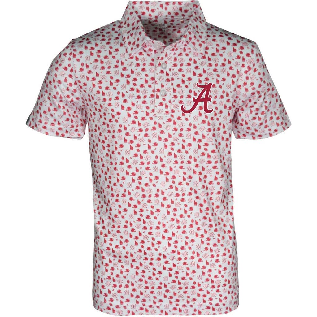 Garb Kids' Youth White Alabama Crimson Tide Earnest Allover Print Polo