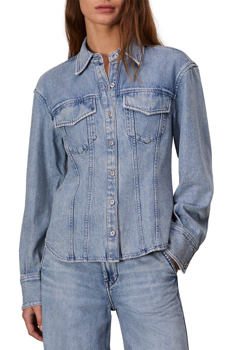 rag & bone Ultra Featherweight Mila Denim Button-Up Shirt, Main, color, 