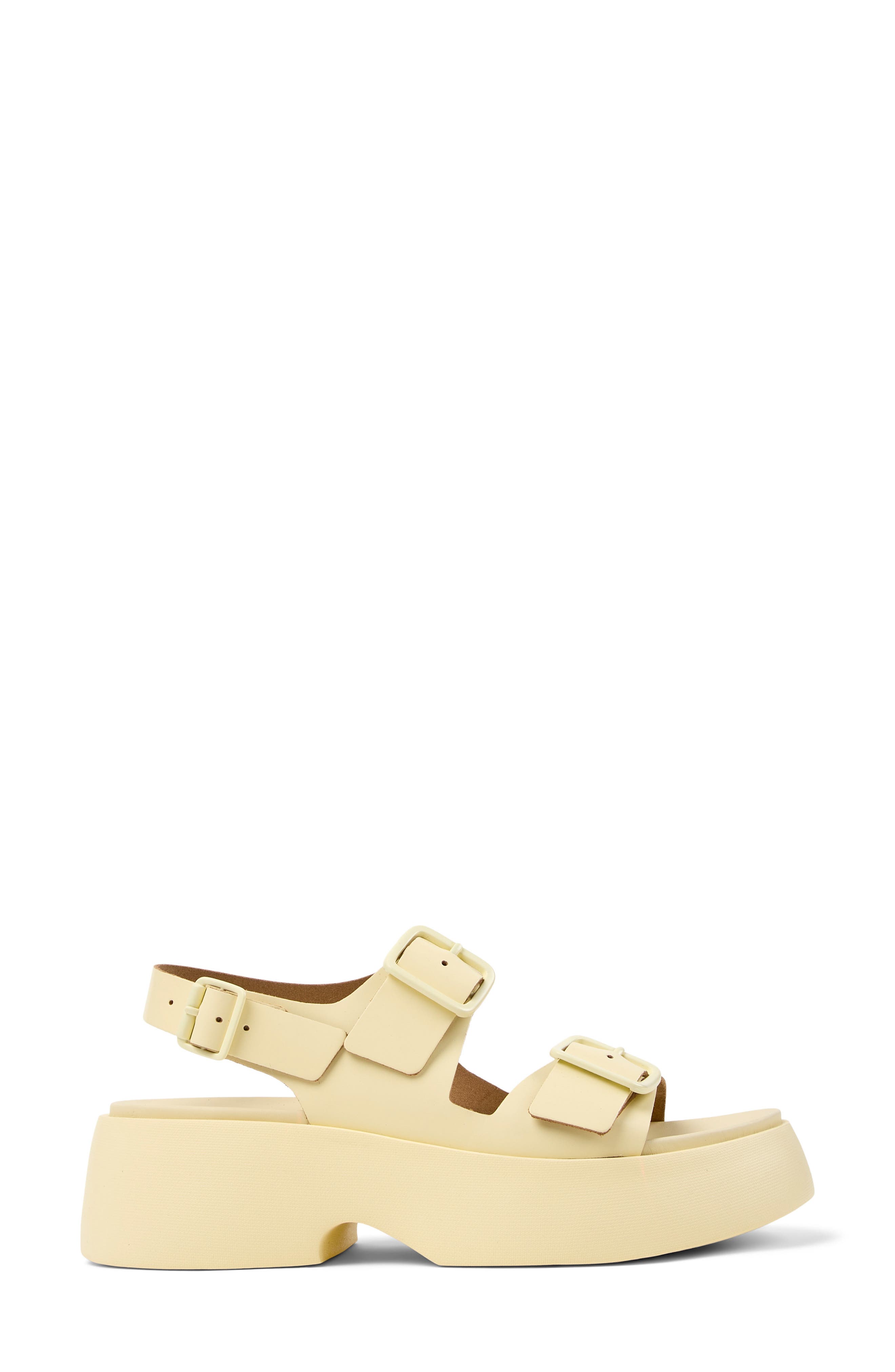 Camper Tasha Platform Sandal, Alternate, color, Light/ Pastel Yellow