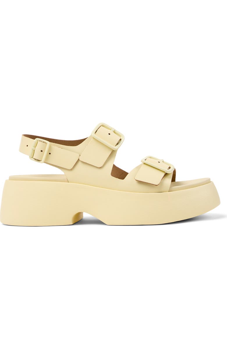 Camper Tasha Platform Sandal, Alternate, color, Light/ Pastel Yellow
