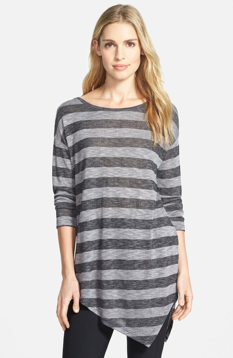 Caslon<sup>®</sup> Asymmetrical Three Quarter Sleeve Tee, Main, color, 
