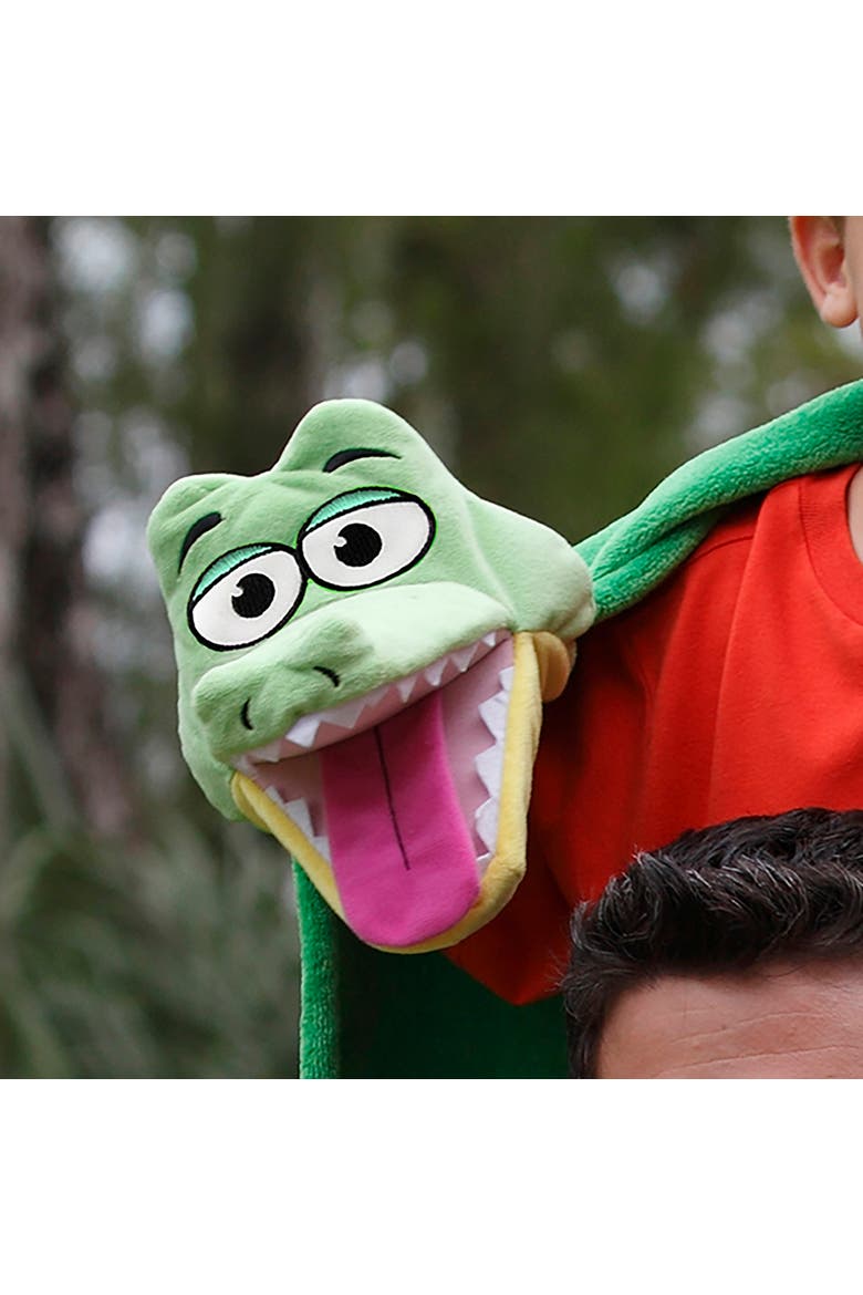 Gator Green, 2 in 1 Plush Puppet & Blanket, Alternate, color, Multicolored