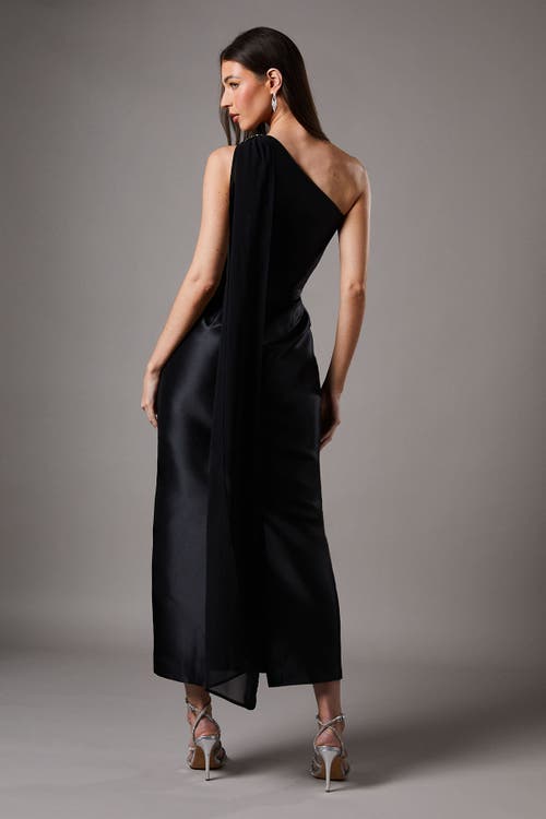 Coast One Shoulder Twill Gown In Gold