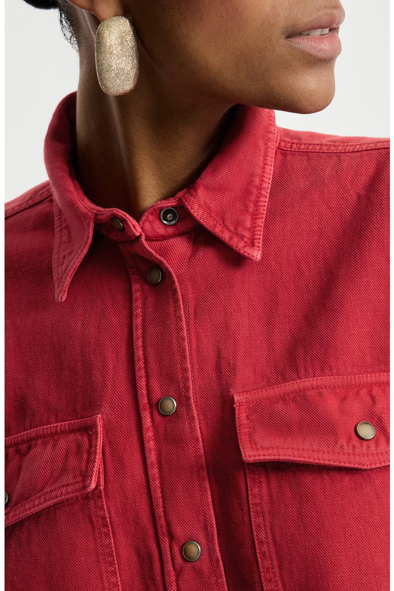Garment-dyed cover shirt, Alternate, color, Red