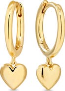 DEVATA Heart Hoop Earrings in Gold Plated Sterling Silver