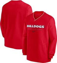 Nike Men's Nike Red Georgia Bulldogs 2024 Sideline Pullover Windshirt