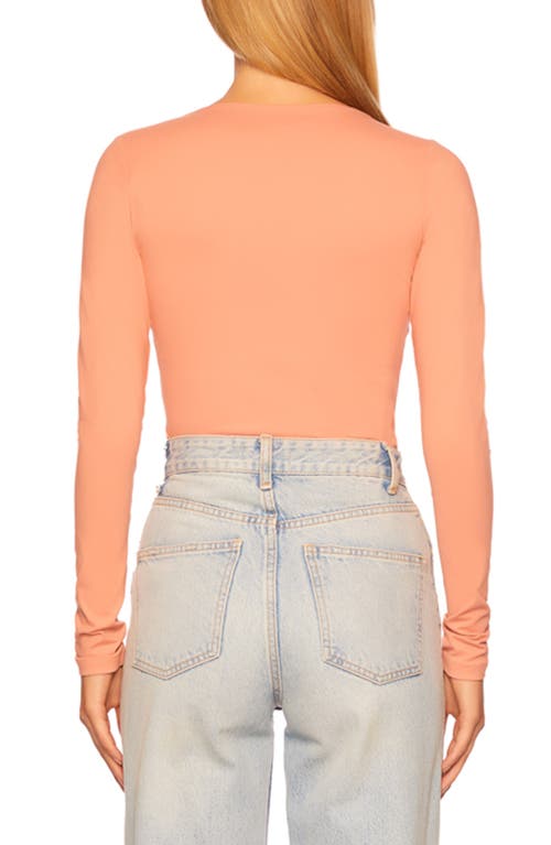 Susana Monaco Long Sleeve V-neck Top In Brown
