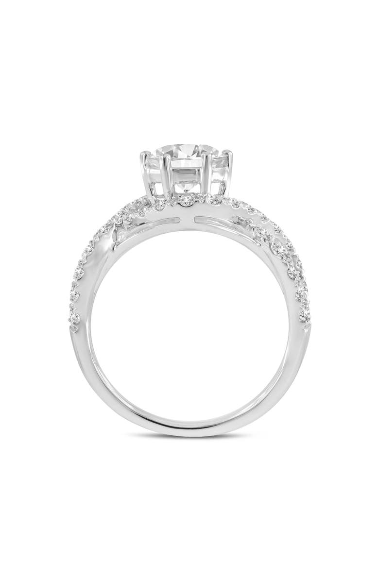 LuvMyJewelry Ondine 14K White Gold Round Cut Lab Grown Diamond Spiral Halo Engagement Ring - 2 Ct, Alternate, color, 14K White Gold