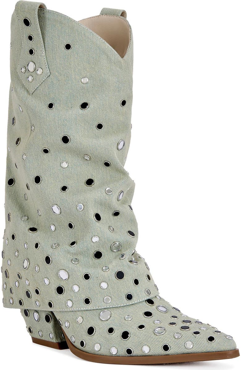 AZALEA WANG Jaimy Block Bootie, Alternate, color, Green