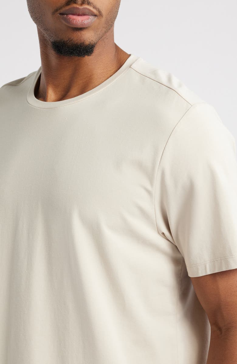 Open Edit Crewneck Stretch Cotton T-Shirt, Alternate, color, Beige Birch