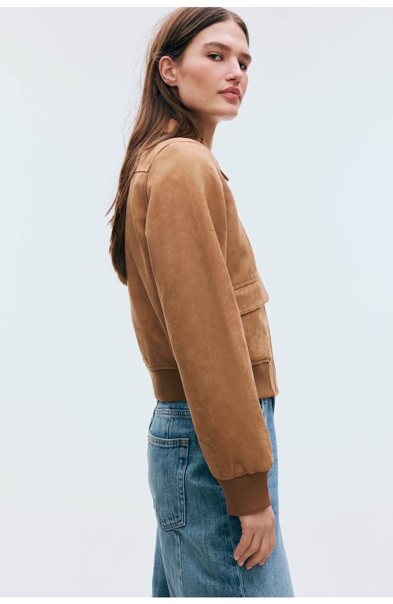 H&M Collared Bomber Jacket, Alternate, color, Dark Beige