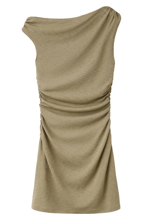 Ruched One-Shoulder Minidress