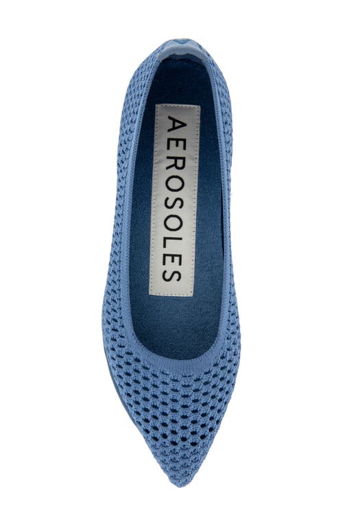 Shop Aerosoles Danielle Knit Flat In Blue Jean Knit Fabric