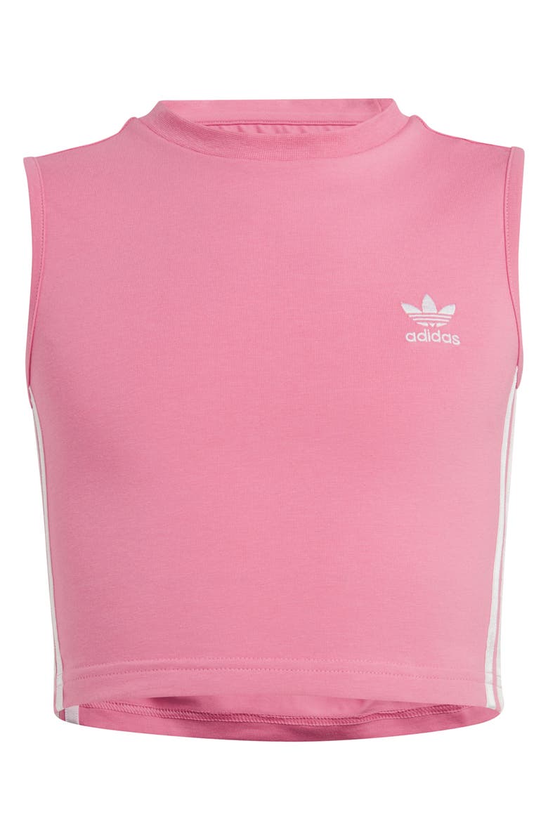 adidas Kids' 3-Stripes Crop Tank, Main, color, 