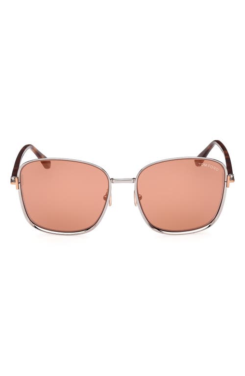 Tom Ford Fern 57mm Square Sunglasses In Neutral