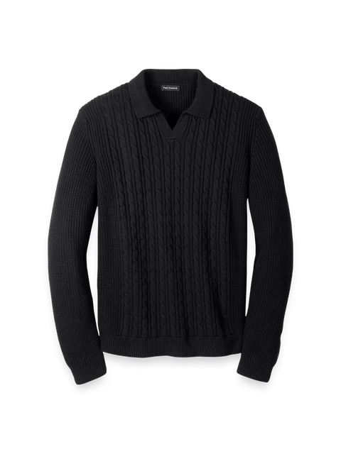 Cotton Cable V-neck Polo