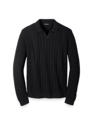 Paul Fredrick Cotton Cable V-neck Polo