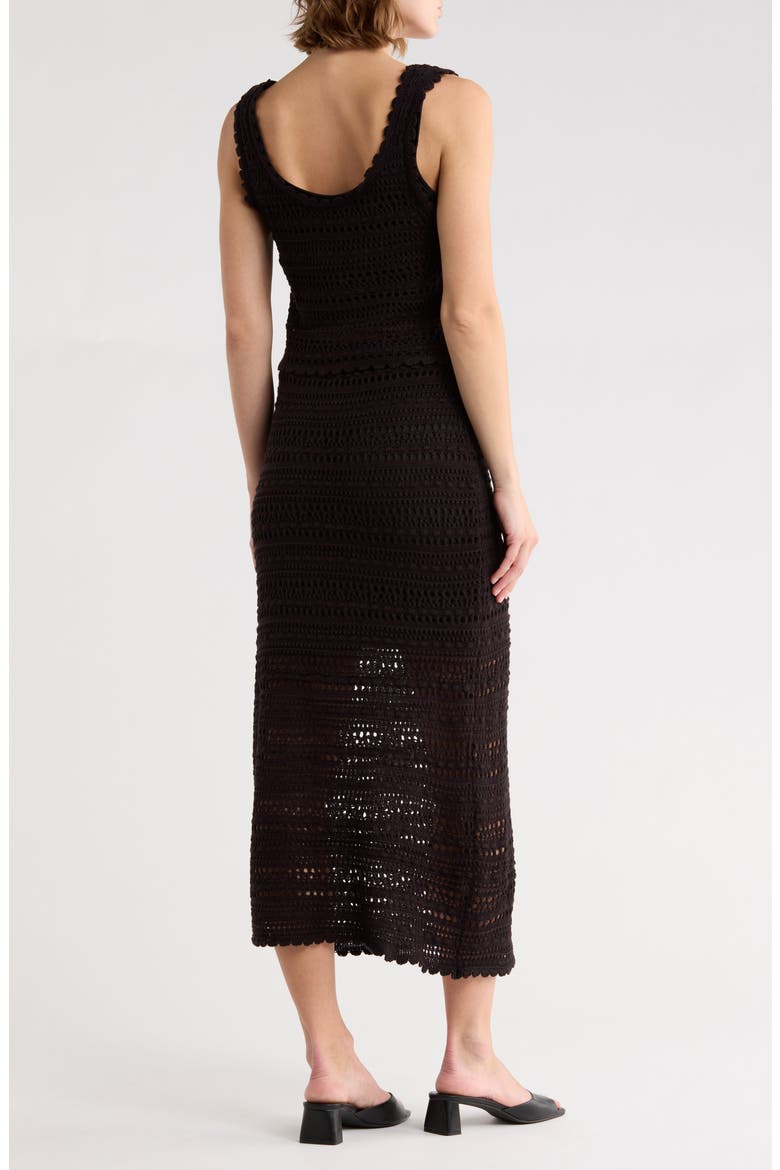 Open Knit Tank & Maxi Skirt Set, Alternate, color, BLACK