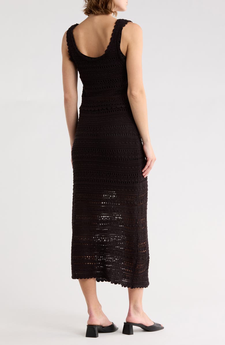 Madden Girl Open Knit Tank & Maxi Skirt Set, Alternate, color, Black