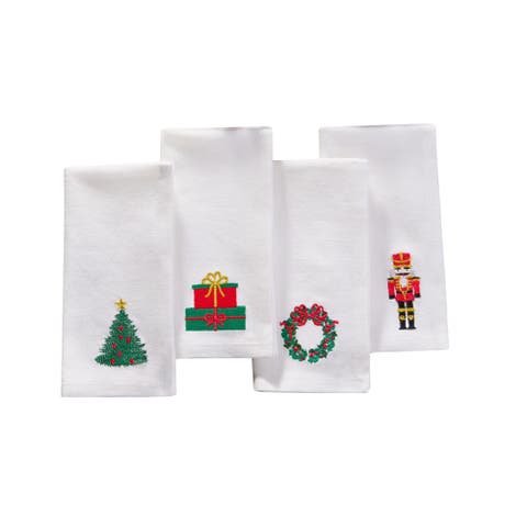 Holiday Embroidered Napkins Set of 4