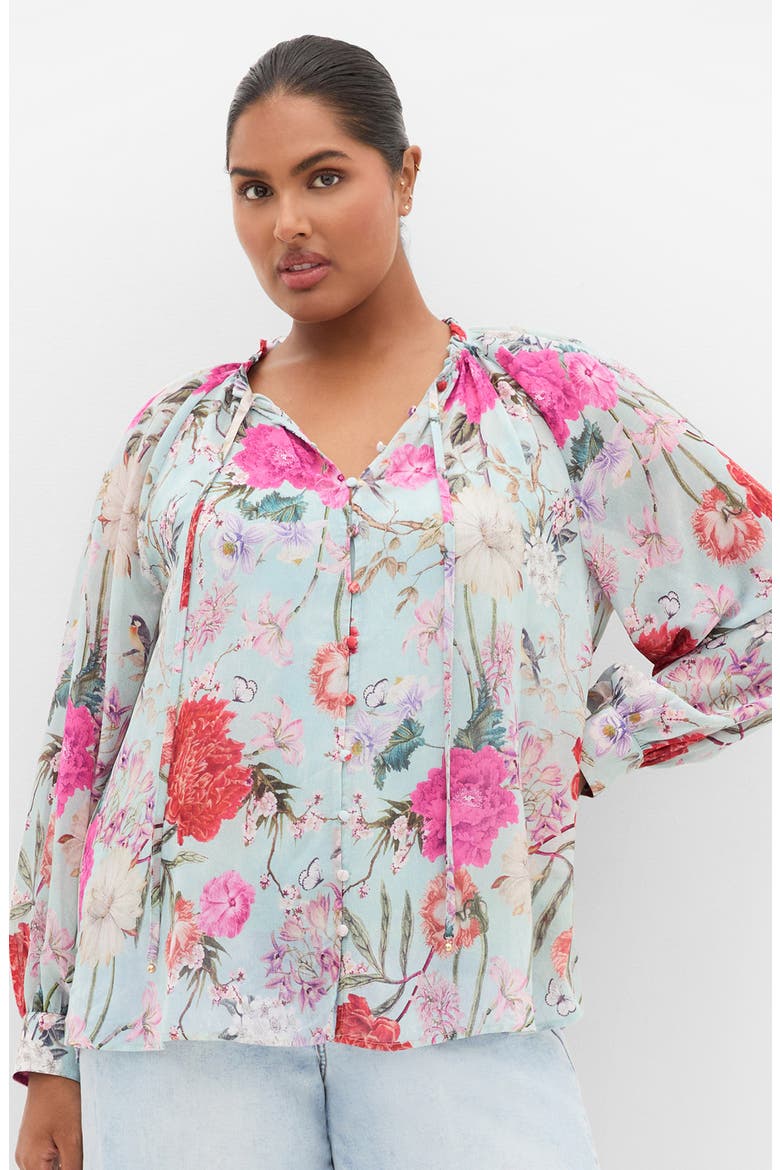 Sienna Botanique Print Shirt, Alternate, color, MINT BOTANIQUE