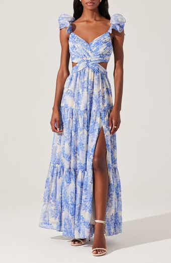 ASTR the Label Frittilaria Floral Cutout Detail Maxi Dress