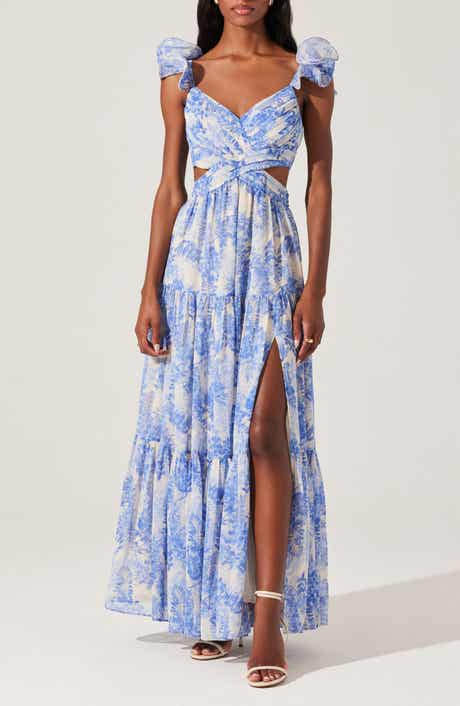 ASTR the Label Frittilaria Floral Cutout Detail Maxi Dress