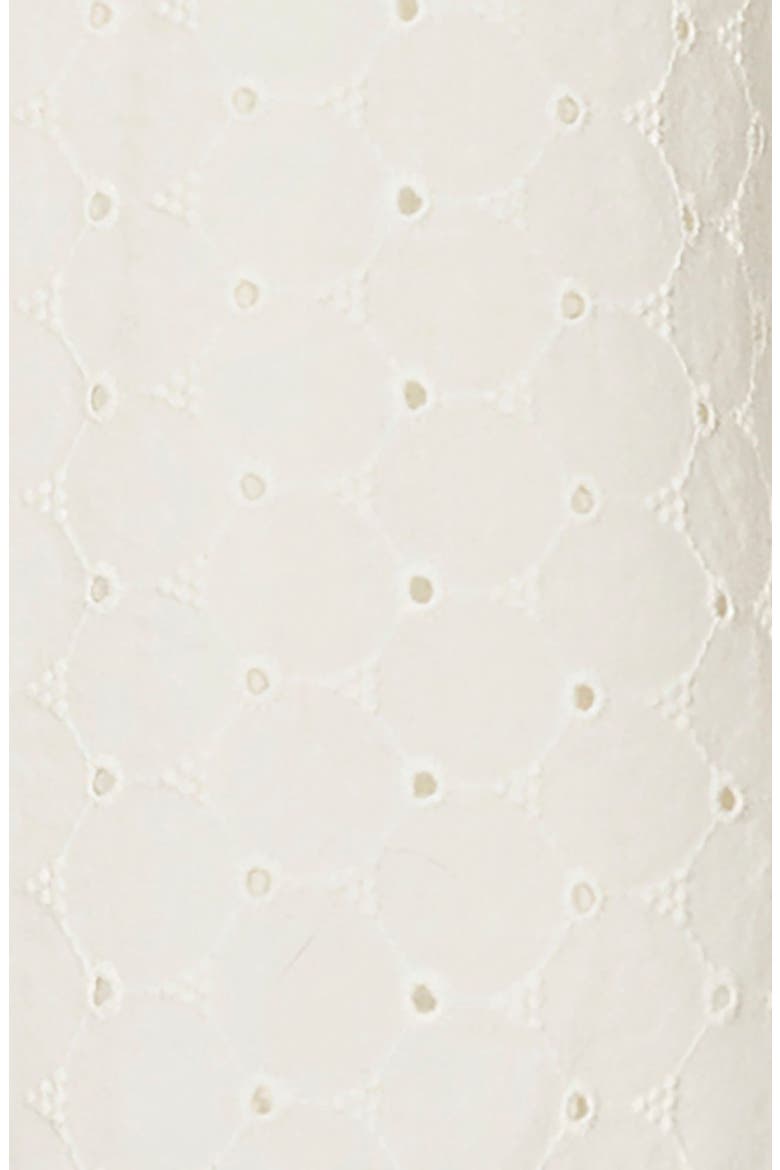 Organic Ruffle Neck Eyelet Top, Alternate, color, Ivory Eyelet