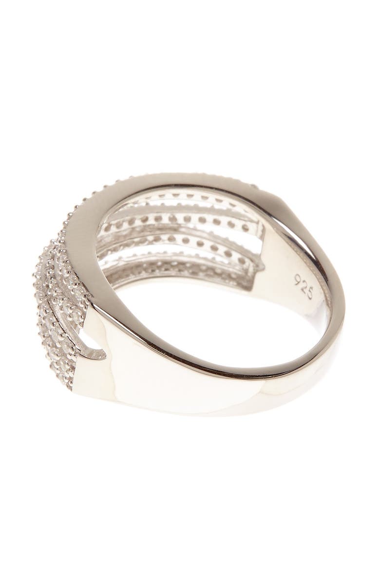 SUZY LEVIAN Sterling Silver Cubic Zirconia Gladiator Ring, Alternate, color, White