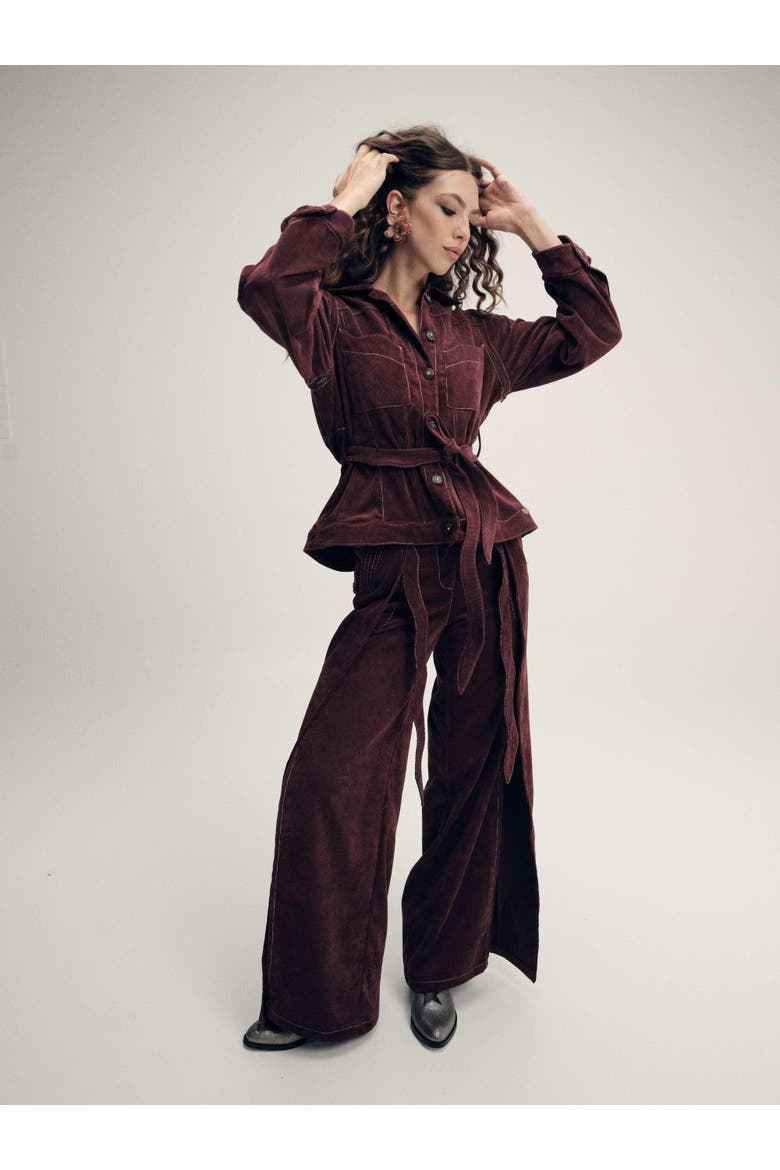 Viboraire Pant, Main, color, Burgundy