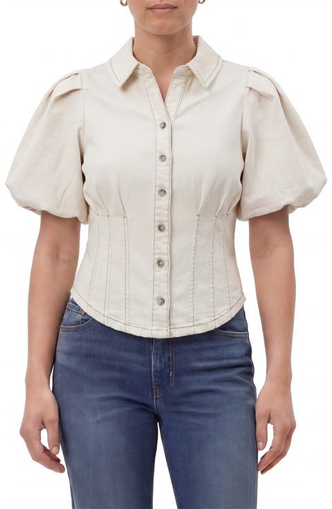 Puff Sleeve Corset Shirt