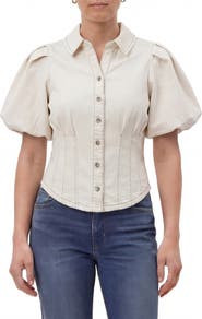 Bagatelle Puff Sleeve Corset Shirt