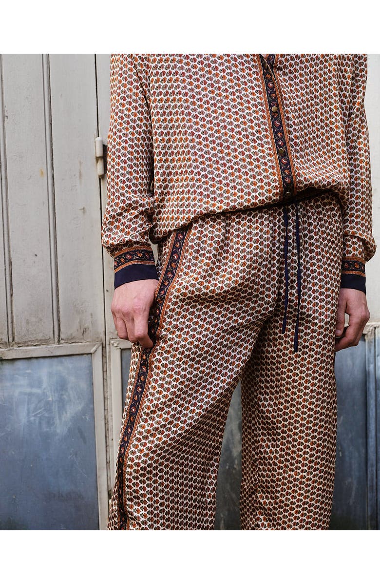 Monzlapur Embossed Botanical Crepe Pant, Alternate, color, Copper