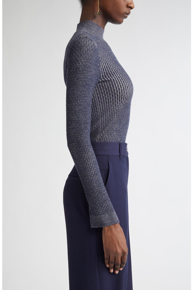 Vanis Fine Gauge Cable Stitch Sweater, Alternate, color, NAVY/ TAUPE