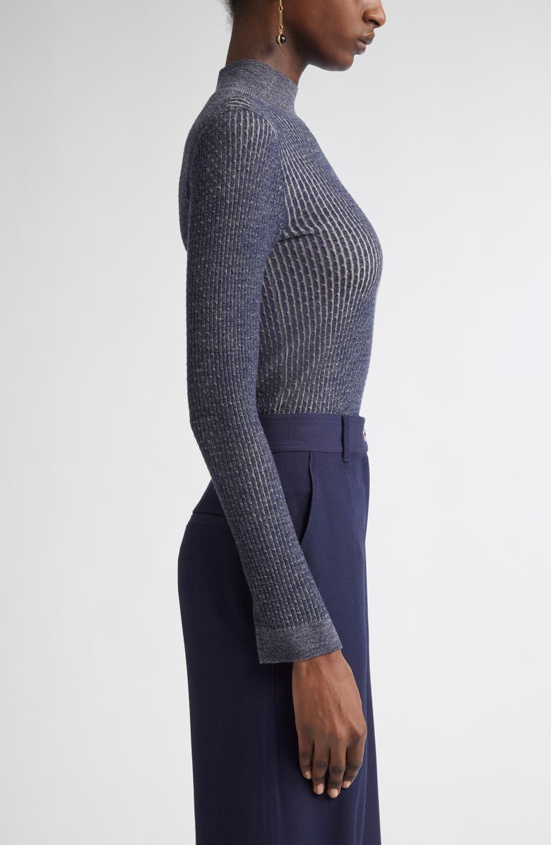 ST. JOHN Vanis Fine Gauge Cable Stitch Sweater, Alternate, color, Navy/ Taupe