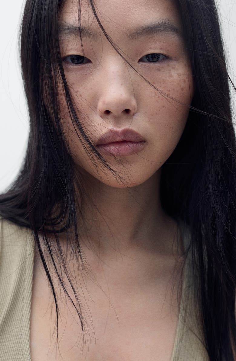 MANGO Valvi Mixed Media Maxi Dress, Alternate, color, Khaki