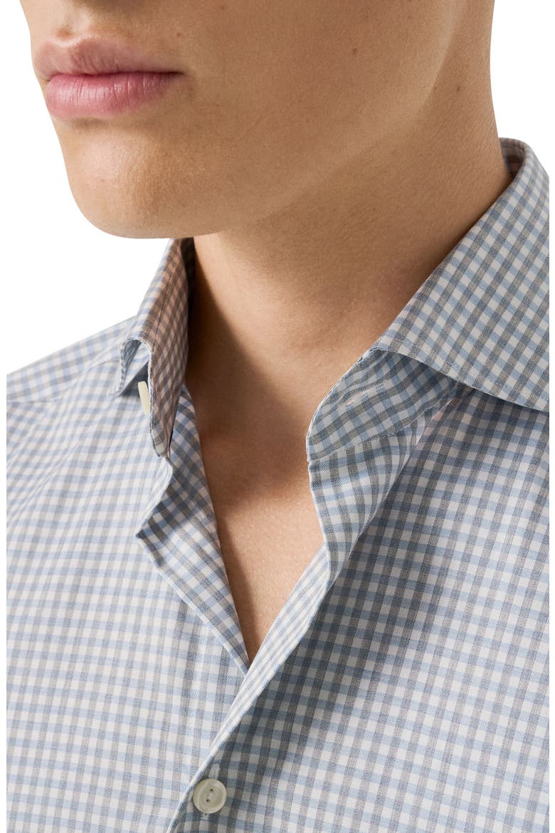 Contemporary Fit Mélange Check Dress Shirt, Alternate, color, MEDIUM BLUE