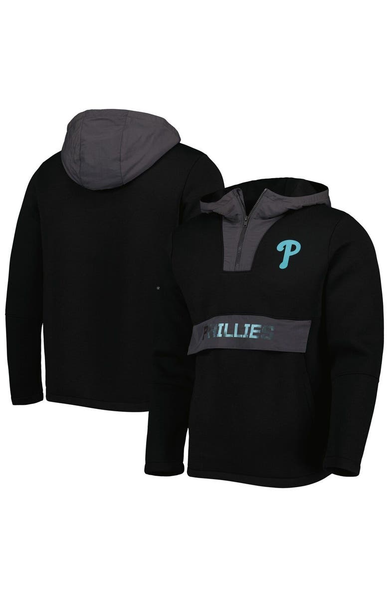 LEVELWEAR Men's Levelwear Black Philadelphia Phillies Ruckus Quarter-Zip Hoodie, Main, color,