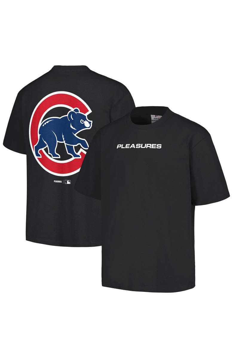 PLEASURES Men's PLEASURES Black Chicago Cubs Ballpark T-Shirt, Main, color, Black