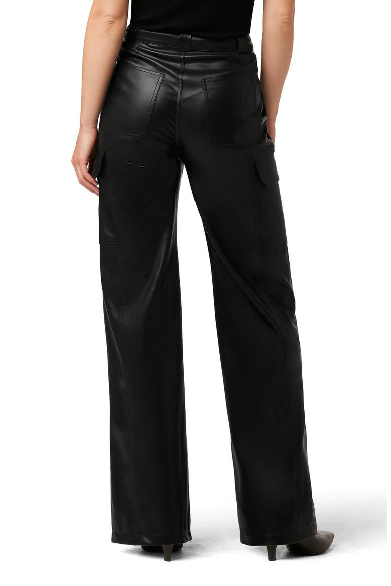 High Waist Wide Leg Cargo Pants, Alternate, color, BLACK