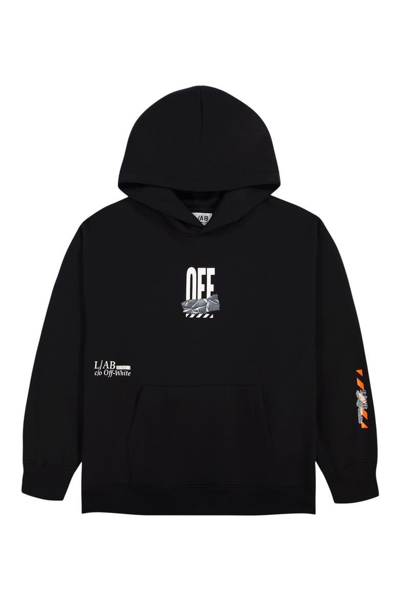 Kids' Active Duct Tape Graphic Hoodie, Main, color, BLACK