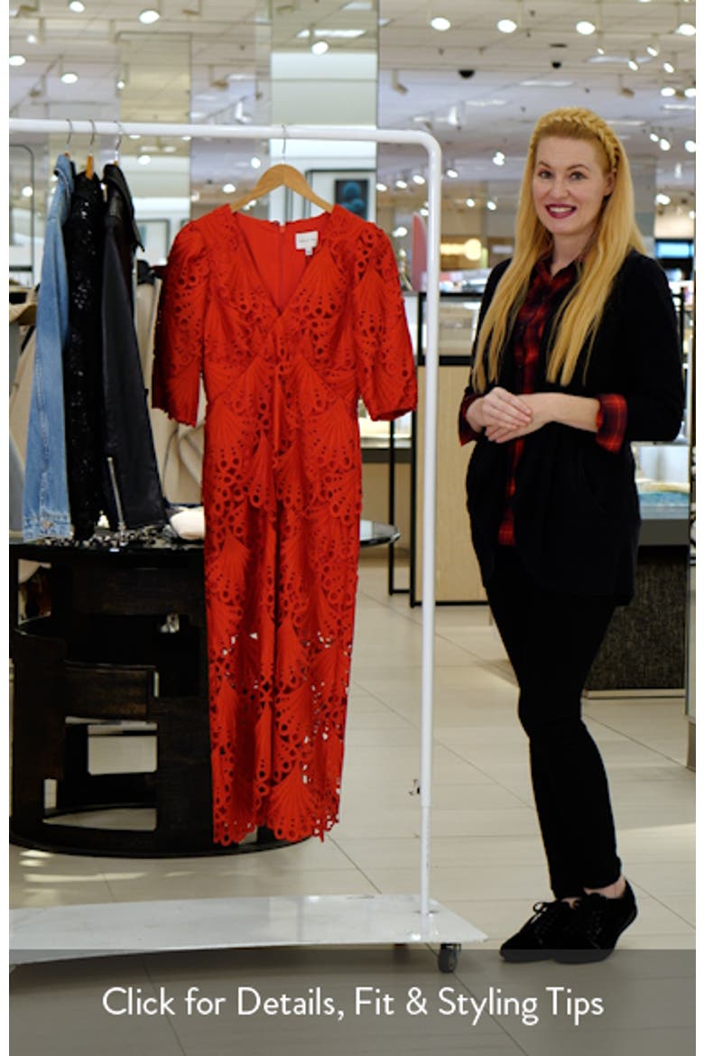 Kinsley Puff Sleeve Lace Midi Dress video