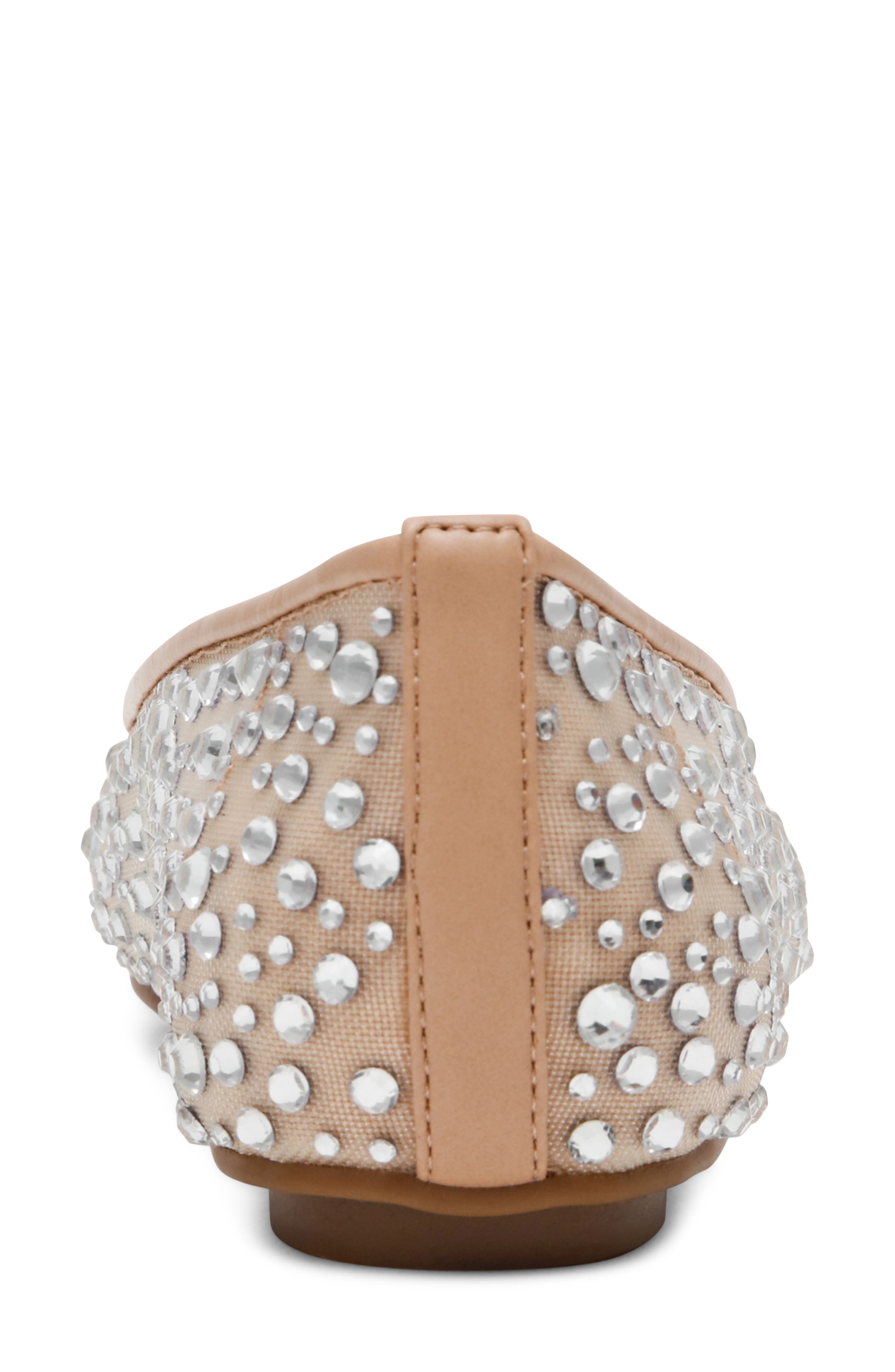 Anne Klein Luci Bow & Crystal Embellished Ballet Flat, Alternate, color, Crystals