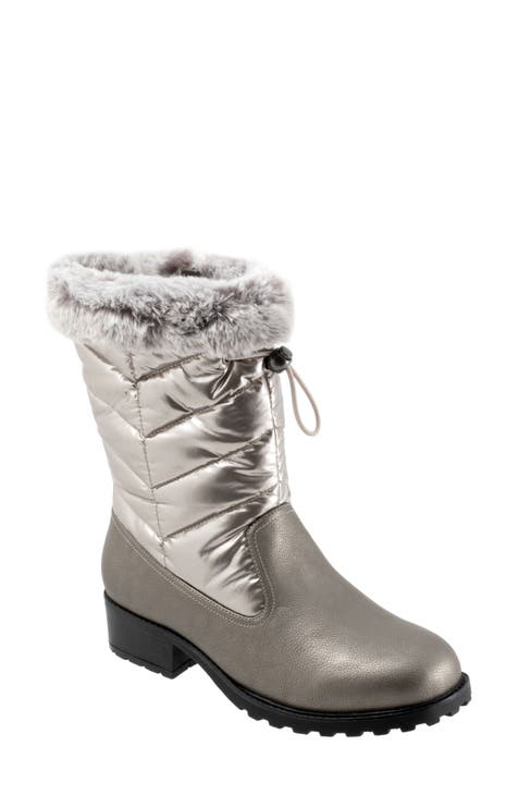 Ladies grey snow boots hotsell