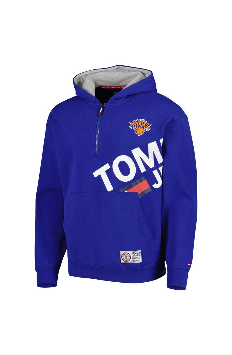 TOMMY JEANS Men's Tommy Jeans Blue New York Knicks Bernard Half-Zip Hoodie, Alternate, color, Blue