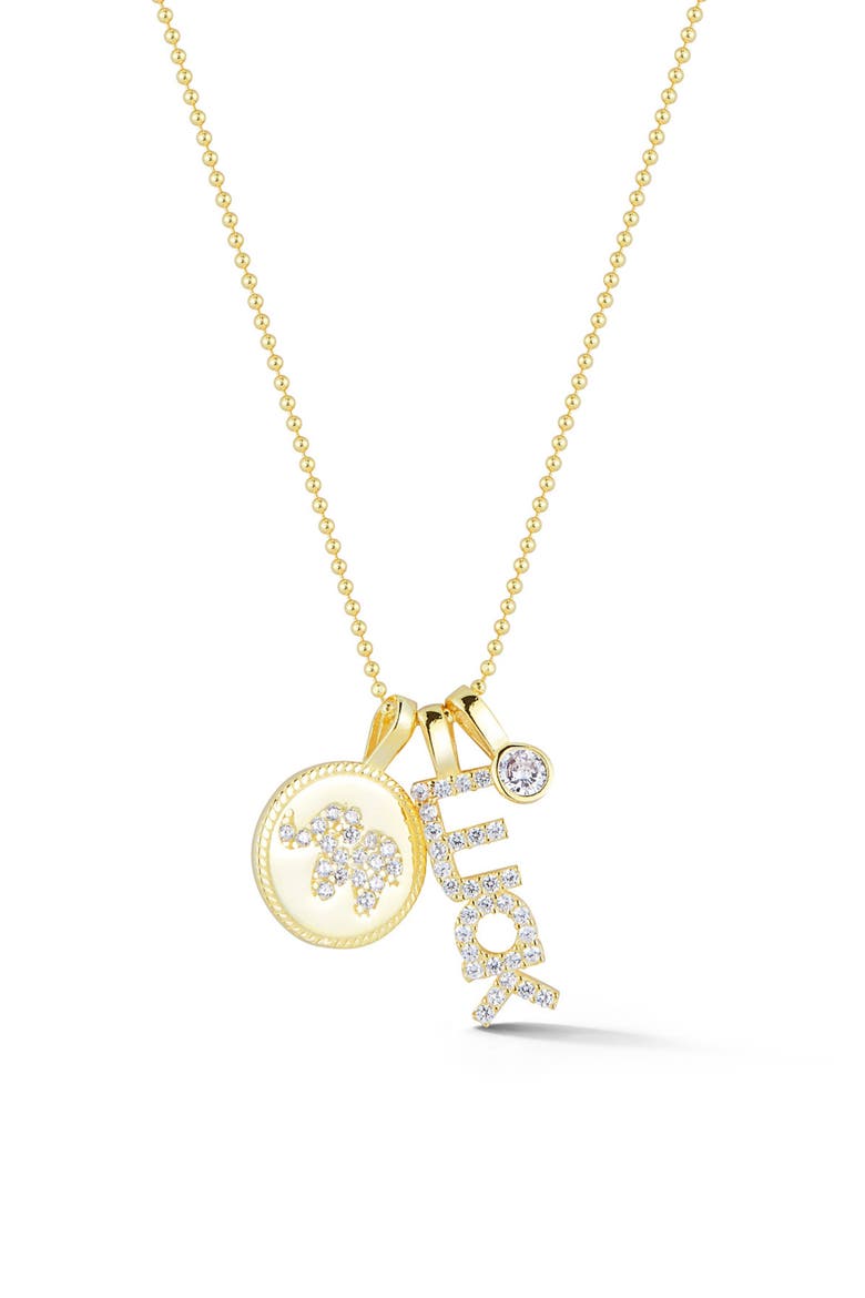 Cubic Zirconia Lucky Charm Necklace, Main, color, GOLD