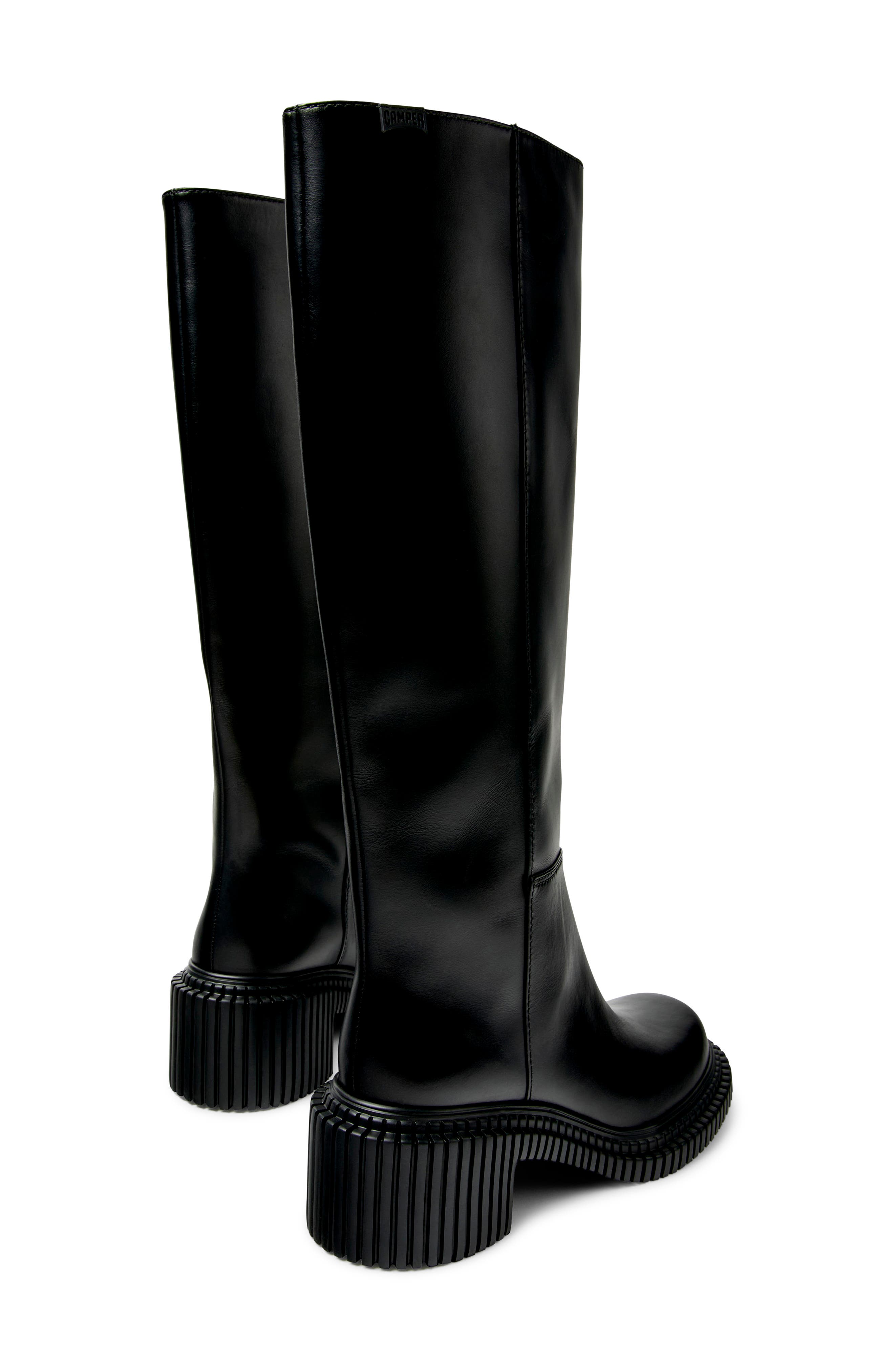 Pix London Leather High Boot, Alternate, color, BLACK