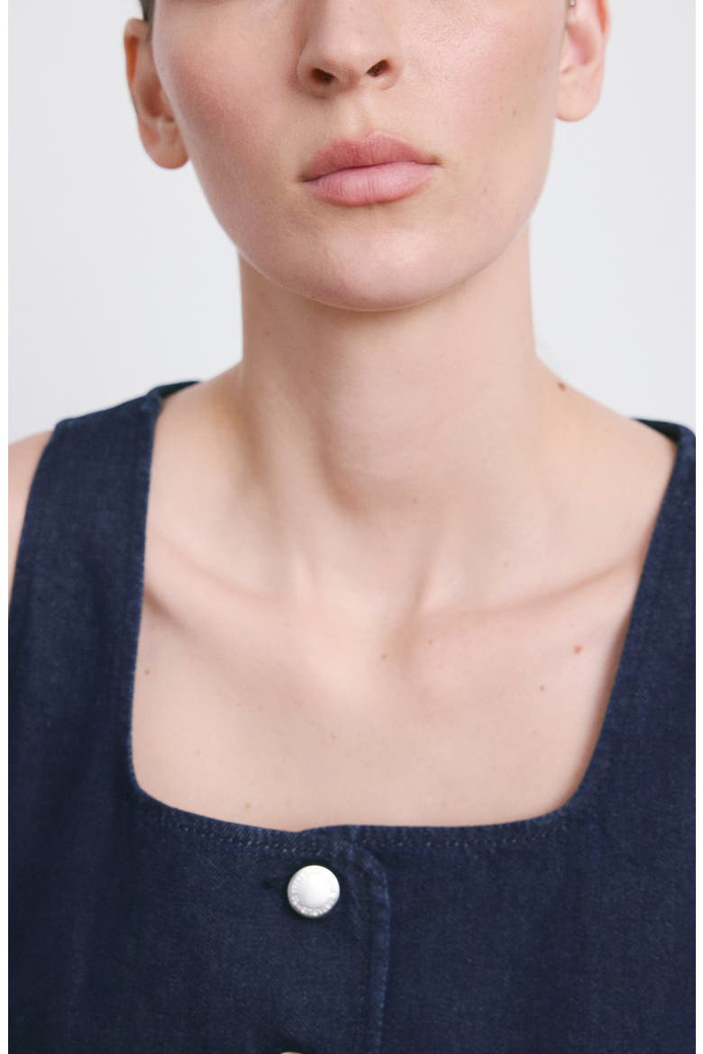 Square Neck Denim Vest, Alternate, color, OPEN BLUE