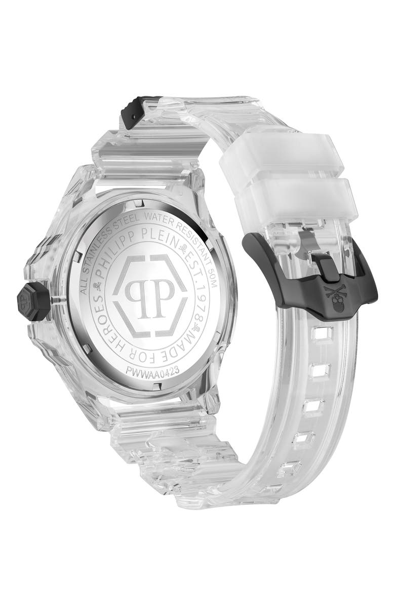 PHILIPP PLEIN The Skull Plastic Strap Watch, 44mm, Alternate, color,